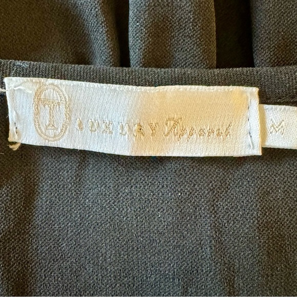 Black 100% Silk Camisole by T Luxury Apparel with Ruffled Tier Detail Tank Top - Picture 4 of 7